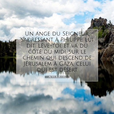 Picture 07 - Actes 8:26 LSG - Un ange du Seigneur, s'adressant à Philippe, lui - Bible Verse Picture