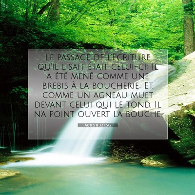 Picture 07 - Actes 8:32 LSG - Le passage de l'Ecriture qu'il lisait était - Bible Verse Picture