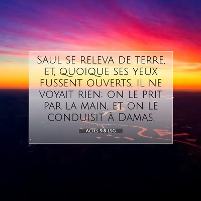 Picture 07 - Actes 9:8 LSG - Saul se releva de terre, et, quoique ses yeux - Bible Verse Picture