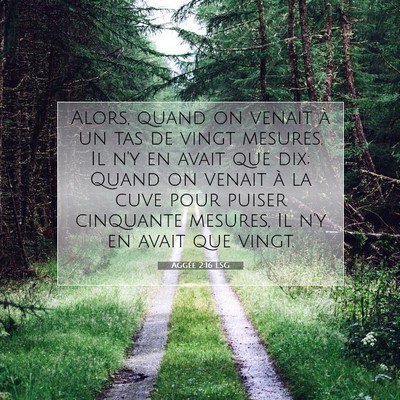 Picture 07 - Aggée 2:16 LSG - Alors, quand on venait à un tas de vingt - Bible Verse Picture