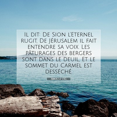 Picture 07 - Amos 1:2 LSG - Il dit: De Sion l'Eternel rugit, De Jérusalem il - Bible Verse Picture