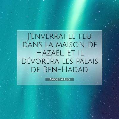Picture 07 - Amos 1:4 LSG - J'enverrai le feu dans la maison de Hazaël, Et - Bible Verse Picture