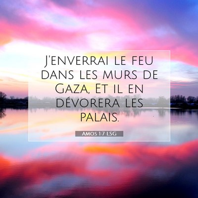 Picture 07 - Amos 1:7 LSG - J'enverrai le feu dans les murs de Gaza, Et il en - Bible Verse Picture