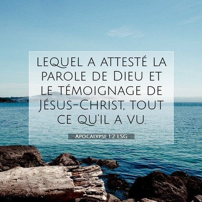 Picture 07 - Apocalypse 1:2 LSG - lequel a attesté la parole de Dieu et le - Bible Verse Picture