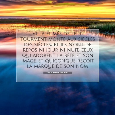 Picture 07 - Apocalypse 14:11 LSG - Et la fumée de leur tourment monte aux siècles - Bible Verse Picture