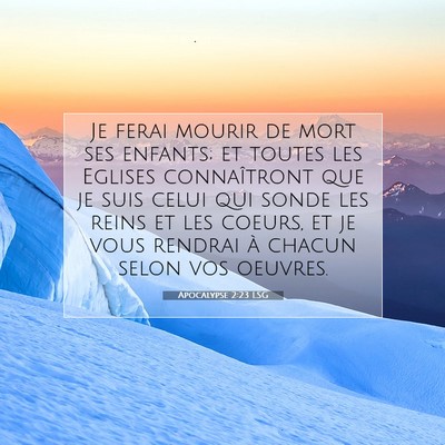 Picture 07 - Apocalypse 2:23 LSG - Je ferai mourir de mort ses enfants; et toutes - Bible Verse Picture