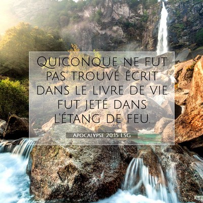 Picture 07 - Apocalypse 20:15 LSG - Quiconque ne fut pas trouvé écrit dans le livre - Bible Verse Picture