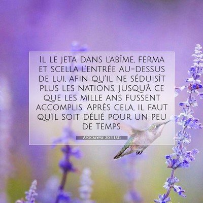 Picture 07 - Apocalypse 20:3 LSG - Il le jeta dans l'abîme, ferma et scella - Bible Verse Picture