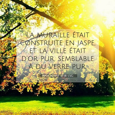 Picture 07 - Apocalypse 21:18 LSG - La muraille était construite en jaspe, et la - Bible Verse Picture