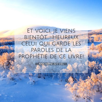 Picture 07 - Apocalypse 22:7 LSG - Et voici, je viens bientôt. -Heureux celui qui - Bible Verse Picture