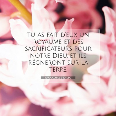 Picture 07 - Apocalypse 5:10 LSG - tu as fait d'eux un royaume et des sacrificateurs - Bible Verse Picture