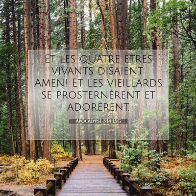 Picture 07 - Apocalypse 5:14 LSG - Et les quatre êtres vivants disaient: Amen! Et - Bible Verse Picture