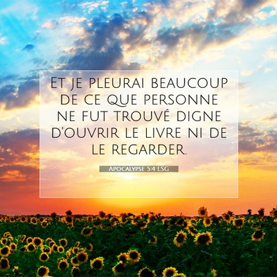 Picture 07 - Apocalypse 5:4 LSG - Et je pleurai beaucoup de ce que personne ne fut - Bible Verse Picture