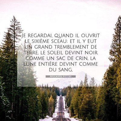 Picture 07 - Apocalypse 6:12 LSG - Je regardai, quand il ouvrit le sixième sceau; - Bible Verse Picture