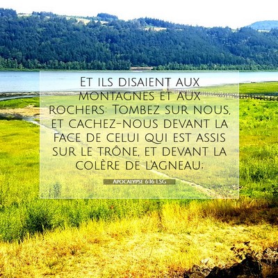 Picture 07 - Apocalypse 6:16 LSG - Et ils disaient aux montagnes et aux rochers: - Bible Verse Picture