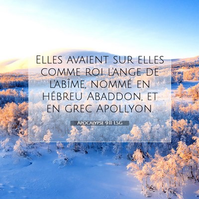 Picture 07 - Apocalypse 9:11 LSG - Elles avaient sur elles comme roi l'ange de - Bible Verse Picture