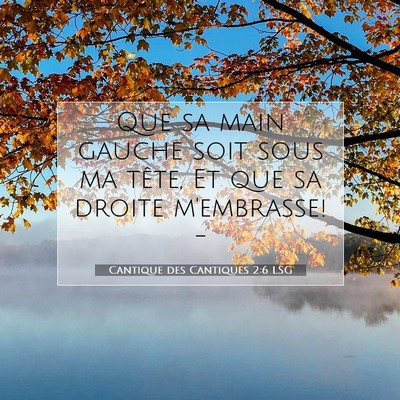 Picture 07 - Cantique des Cantiques 2:6 LSG - Que sa main gauche soit sous ma tête, Et que sa - Bible Verse Picture