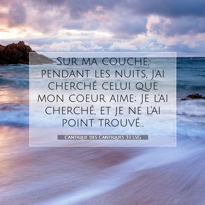 Picture 07 - Cantique des Cantiques 3:1 LSG - Sur ma couche, pendant les nuits, J'ai cherché - Bible Verse Picture