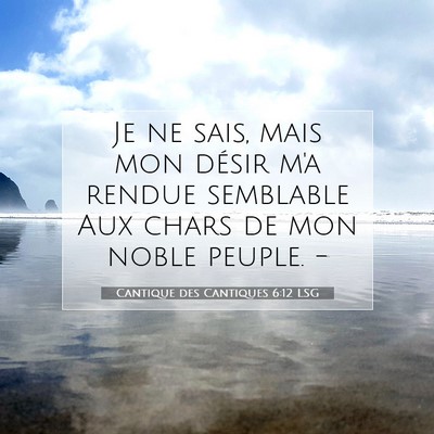 Picture 07 - Cantique des Cantiques 6:12 LSG - Je ne sais, mais mon désir m'a rendue semblable - Bible Verse Picture
