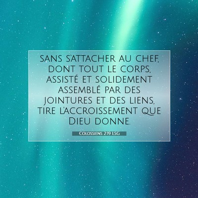 Picture 07 - Colossiens 2:19 LSG - sans s'attacher au chef, dont tout le corps, - Bible Verse Picture