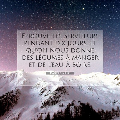 Picture 07 - Daniel 1:12 LSG - Eprouve tes serviteurs pendant dix jours, et - Bible Verse Picture