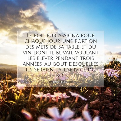 Picture 07 - Daniel 1:5 LSG - Le roi leur assigna pour chaque jour une portion - Bible Verse Picture