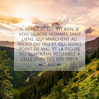 Picture 07 - Daniel 3:25 LSG - Il reprit et dit: Eh bien, je vois quatre hommes - Bible Verse Picture