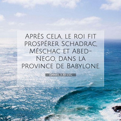 Picture 07 - Daniel 3:30 LSG - Après cela, le roi fit prospérer Schadrac, - Bible Verse Picture