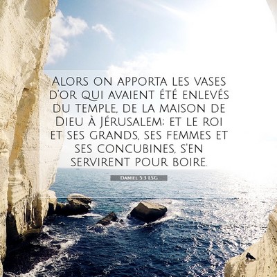 Picture 07 - Daniel 5:3 LSG - Alors on apporta les vases d'or qui avaient été - Bible Verse Picture