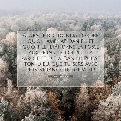 Picture 07 - Daniel 6:16 LSG - Alors le roi donna l'ordre qu'on amenât Daniel, - Bible Verse Picture