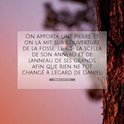 Picture 07 - Daniel 6:17 LSG - On apporta une pierre, et on la mit sur - Bible Verse Picture