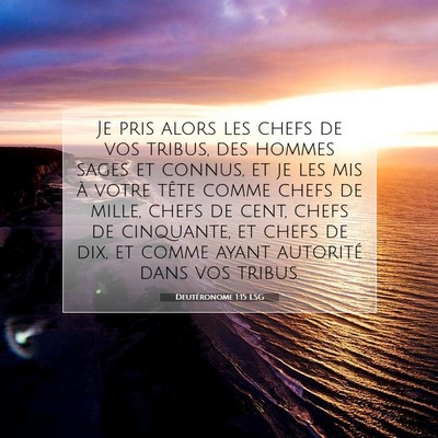 Picture 07 - Deutéronome 1:15 LSG - Je pris alors les chefs de vos tribus, des hommes - Bible Verse Picture