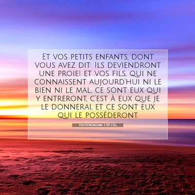 Picture 07 - Deutéronome 1:39 LSG - Et vos petits enfants, dont vous avez dit: Ils - Bible Verse Picture