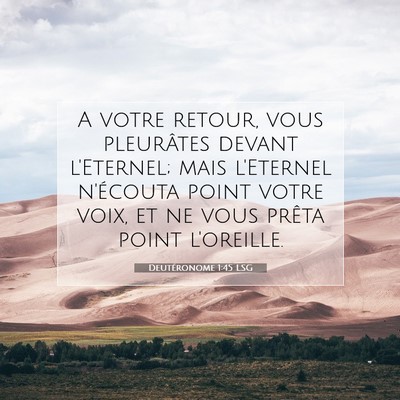 Picture 07 - Deutéronome 1:45 LSG - A votre retour, vous pleurâtes devant l'Eternel; - Bible Verse Picture