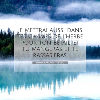Picture 07 - Deutéronome 11:15 LSG - je mettrai aussi dans tes champs de l'herbe pour - Bible Verse Picture