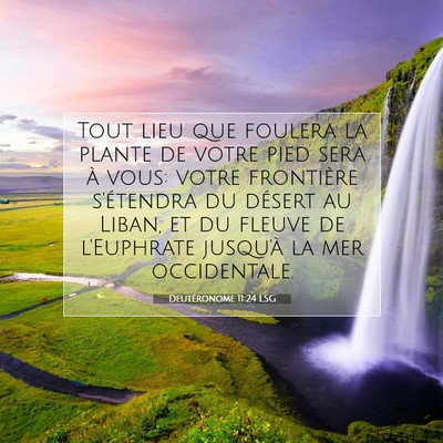Picture 07 - Deutéronome 11:24 LSG - Tout lieu que foulera la plante de votre pied - Bible Verse Picture