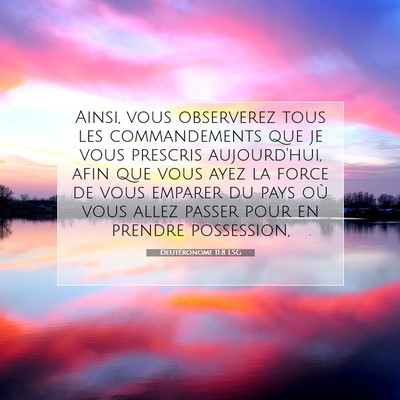 Picture 07 - Deutéronome 11:8 LSG - Ainsi, vous observerez tous les commandements que - Bible Verse Picture