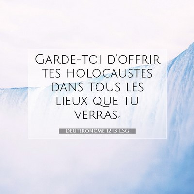 Picture 07 - Deutéronome 12:13 LSG - Garde-toi d'offrir tes holocaustes dans tous les - Bible Verse Picture