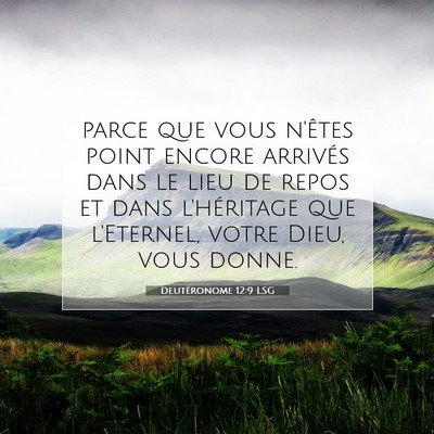 Picture 07 - Deutéronome 12:9 LSG - parce que vous n'êtes point encore arrivés dans - Bible Verse Picture