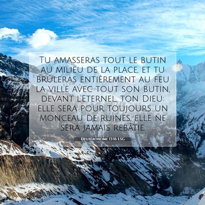 Picture 07 - Deutéronome 13:16 LSG - Tu amasseras tout le butin au milieu de la place, - Bible Verse Picture