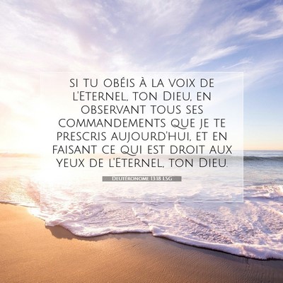 Picture 07 - Deutéronome 13:18 LSG - si tu obéis à la voix de l'Eternel, ton Dieu, - Bible Verse Picture