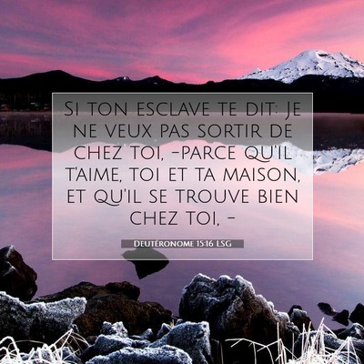 Picture 07 - Deutéronome 15:16 LSG - Si ton esclave te dit: Je ne veux pas sortir de - Bible Verse Picture