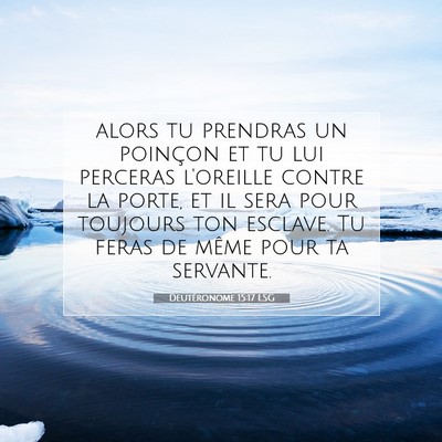 Picture 07 - Deutéronome 15:17 LSG - alors tu prendras un poinçon et tu lui perceras - Bible Verse Picture