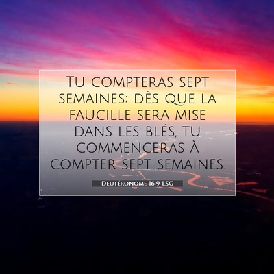 Picture 07 - Deutéronome 16:9 LSG - Tu compteras sept semaines; dès que la faucille - Bible Verse Picture