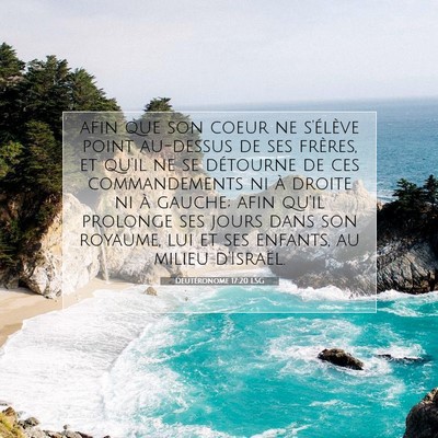 Picture 07 - Deutéronome 17:20 LSG - afin que son coeur ne s'élève point au-dessus - Bible Verse Picture