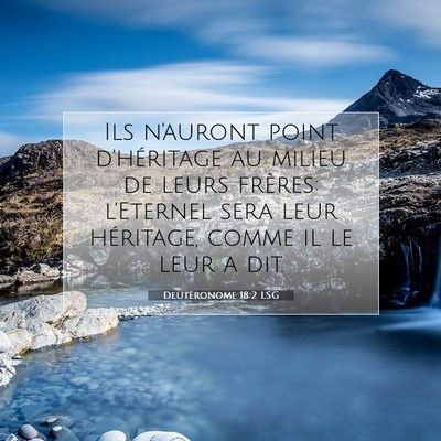Picture 07 - Deutéronome 18:2 LSG - Ils n'auront point d'héritage au milieu de leurs - Bible Verse Picture