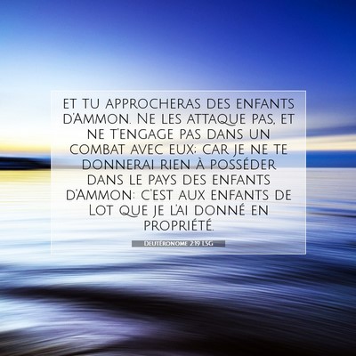 Picture 07 - Deutéronome 2:19 LSG - et tu approcheras des enfants d'Ammon. Ne les - Bible Verse Picture