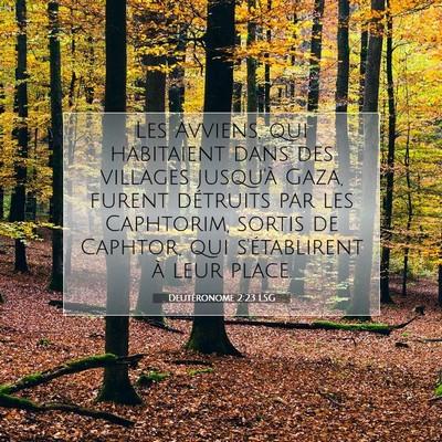 Picture 07 - Deutéronome 2:23 LSG - Les Avviens, qui habitaient dans des villages - Bible Verse Picture