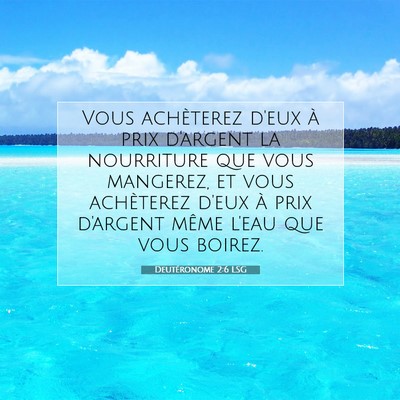 Picture 07 - Deutéronome 2:6 LSG - Vous achèterez d'eux à prix d'argent la - Bible Verse Picture