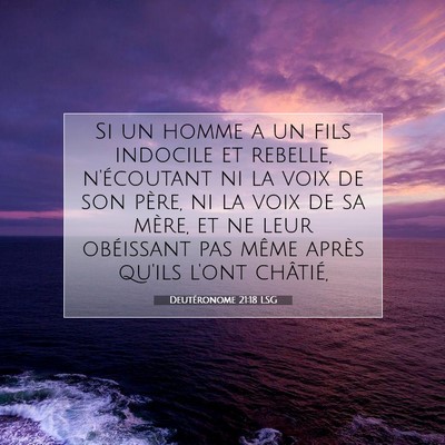 Picture 07 - Deutéronome 21:18 LSG - Si un homme a un fils indocile et rebelle, - Bible Verse Picture